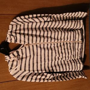 Medium Beige and Navy Blue stripped cardigan